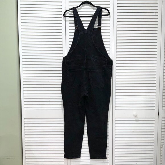 Old Navy O.G. Straight Black-Wash Jean Overalls Size 16 - Picture 4 of 5